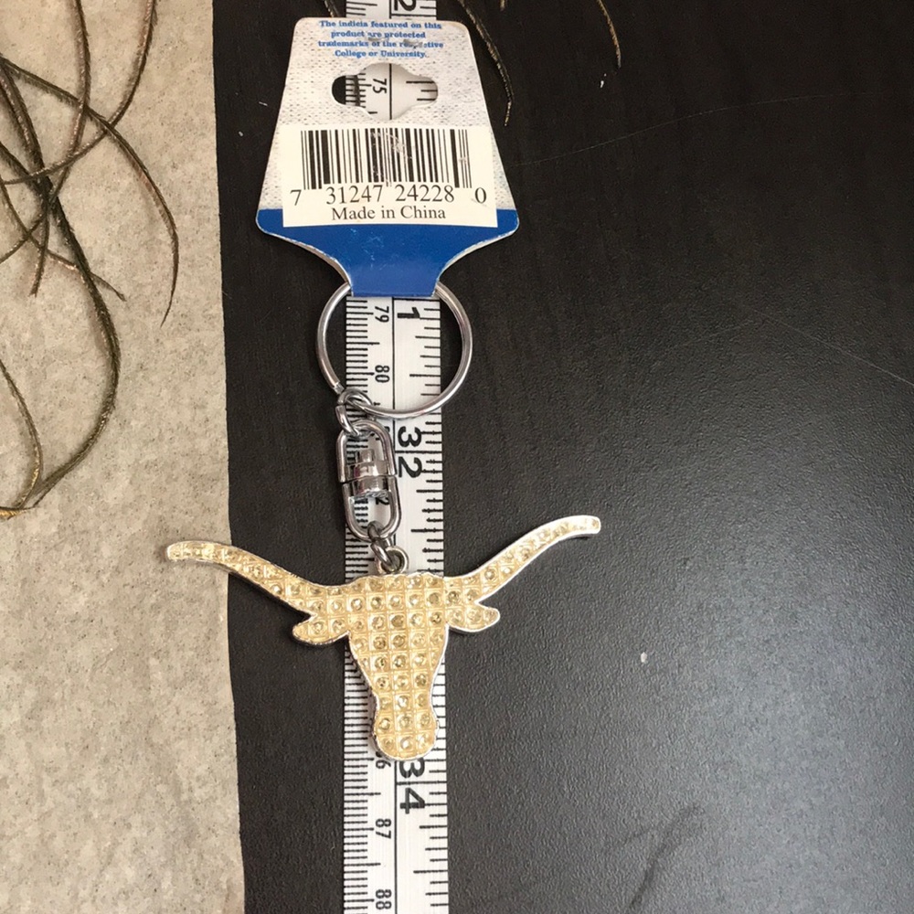 Longhorn Rhinestone Keychain - Picture 3 of 4